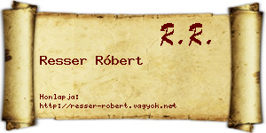 Resser Róbert névjegykártya